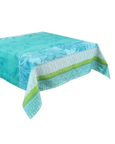 Nappe carrée  pur coton vert 155x155 cm