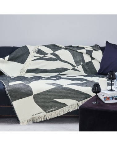 Plaid  coton & autres fibres noir 140X170