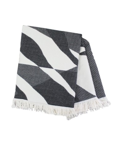 Plaid  coton & autres fibres noir 140X170