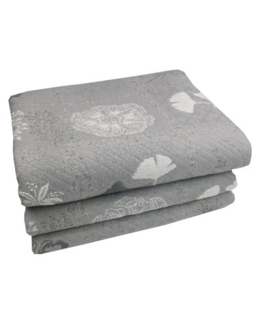 Plaid antitache déperlant laine & autres fibres gris 174x174