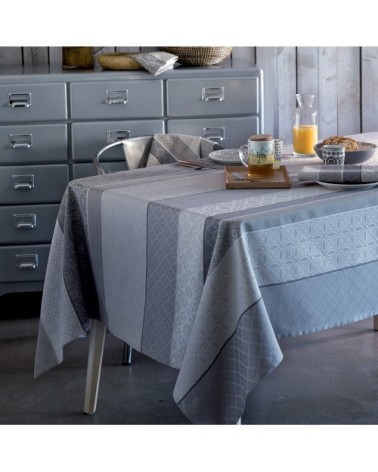 Nappe carrée  pur coton gris 155x155 cm