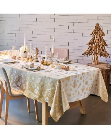 Nappe enduit imperméable pur coton or 150X150