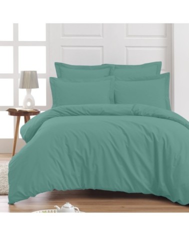 Drap housse en percale de coton Aqua Sea 140x200 cm