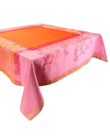 Nappe carrée  pur lin rose 174x174 cm