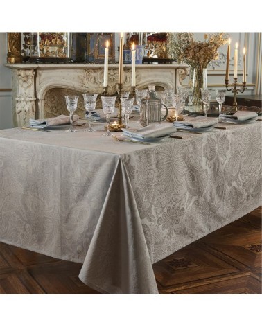 Nappe carrée  pur coton beige 180x180 cm
