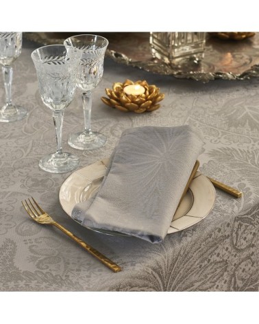 Nappe carrée  pur coton beige 180x180 cm