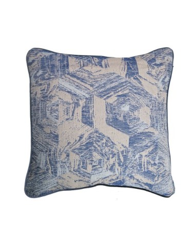 Housse de coussin  pur coton bleu 40x40