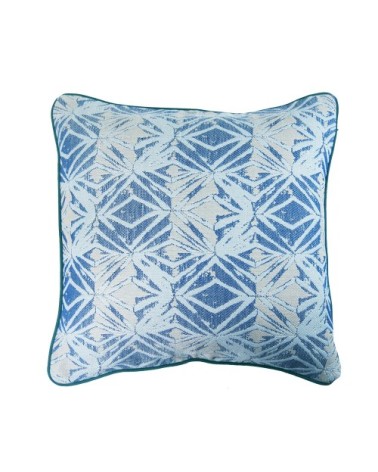 Housse de coussin  pur coton bleu 40x40