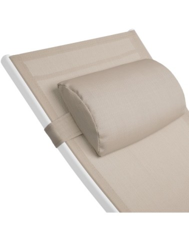 Lot de 2 transats avec coussin de tête beige