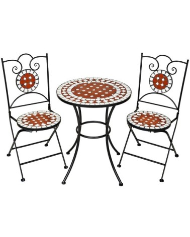 Ensemble table et chaises de jardin marron