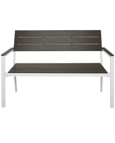 Banc de jardin gris clair/blanc