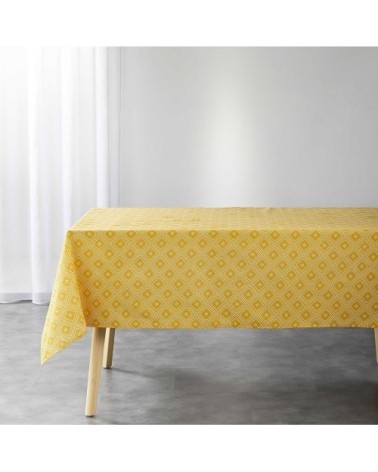 Nappe rectangulaire polycoton moutarde 140x240cm