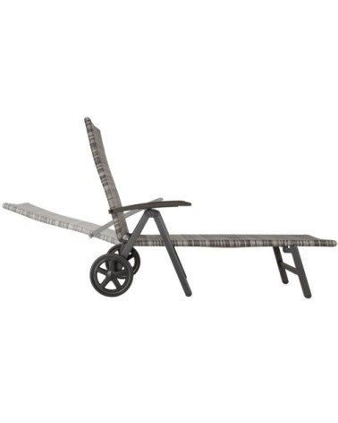 Bain de soleil avec roulettes Auckland en aluminium gris