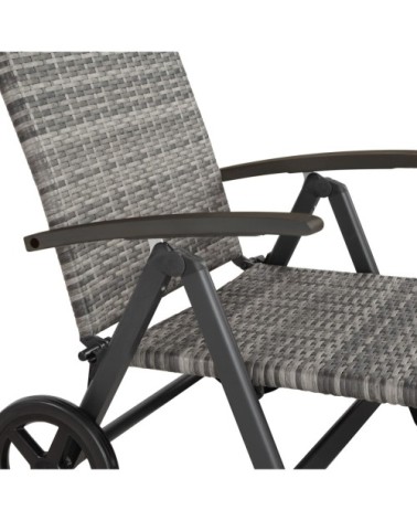 Bain de soleil avec roulettes Auckland en aluminium gris