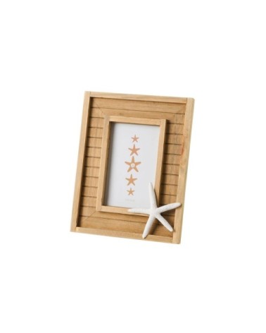 Cadre photo en bois étoile de mer 19x3x24cm