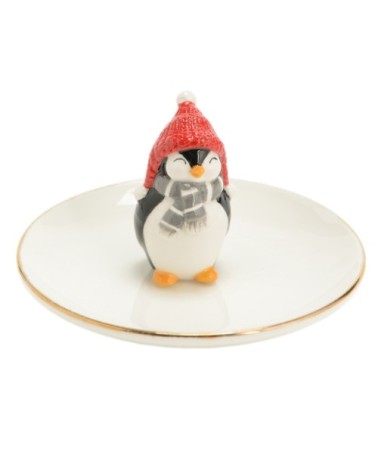 Statuette porte-bijoux pingouin