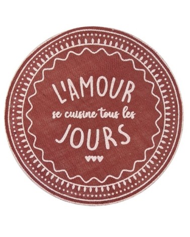 Set de table rond l'amour se cuisine D38cm