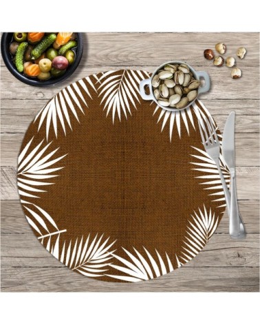 Set de table rond tropical marron D38cm