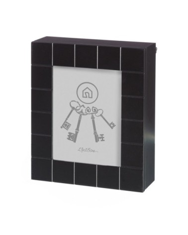 Boîte à clés murale noire pour photo 13x18cm - 20,5x7x24cm