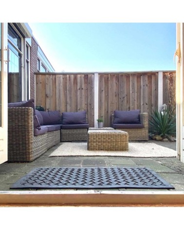 Paillasson en caoutchouc tressé 122 x 61 cm