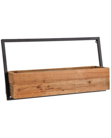 Jardinière murale en bois recyclé et métal 64 cm