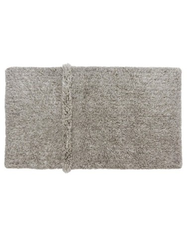 Tapis lavable en laine gris 80x140