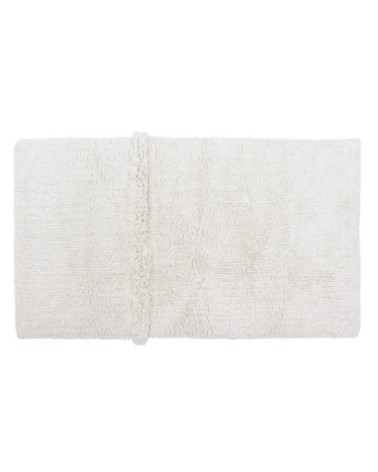 Tapis lavable en laine blanc 80x140