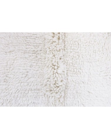 Tapis lavable en laine blanc 80x140