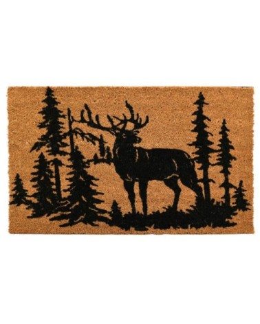 Paillasson coco intérieur extérieur 75 x 45 cm cerfs en forêt