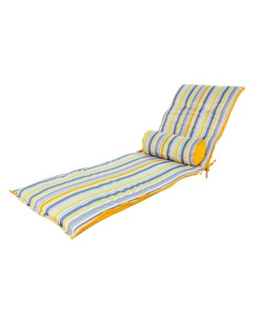 Coussin pour Chaise Longue et Traversin 195x60x5cm Motif Solaires