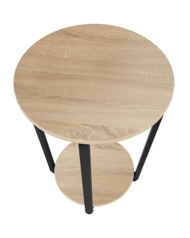 Table dappoint SWINDON 50x62,5cm effet Bois clair industriel, Chêne