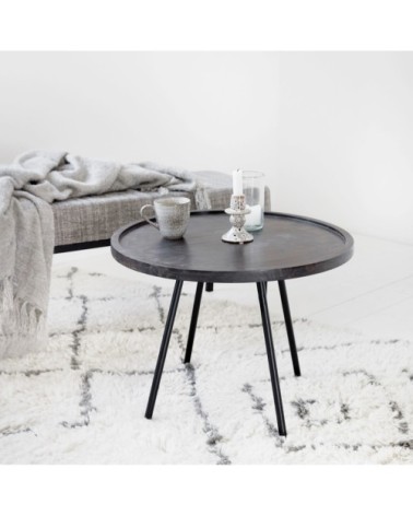 Table d'appoint en bois noir