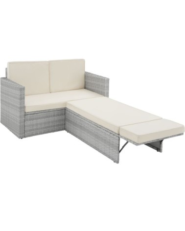 Salon de jardin CORFOU modulable gris clair