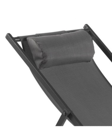 Chilienne pliante en alu et textilène gris anthracite