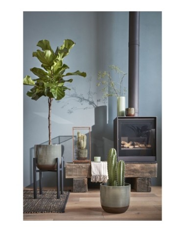 Porte-plante en métal noir H50