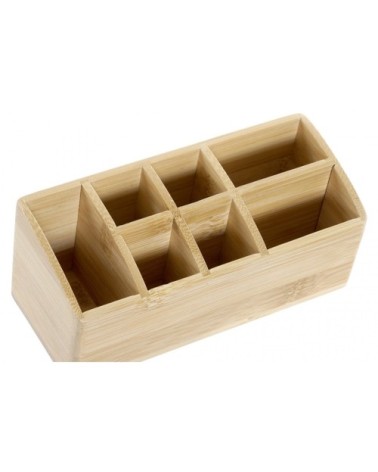 Organiseur rangement maquillage en bambou 18x7,5x7cm