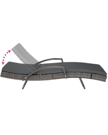 Bain de soleil OCEANE 5 positions cadre en aluminium gris