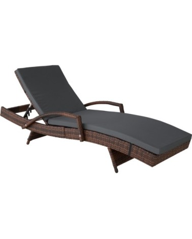 Bain de soleil OCEANE 5 positions cadre en aluminium noir/marron