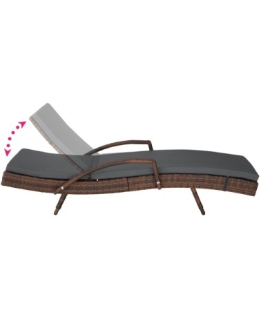 Bain de soleil OCEANE 5 positions cadre en aluminium noir/marron