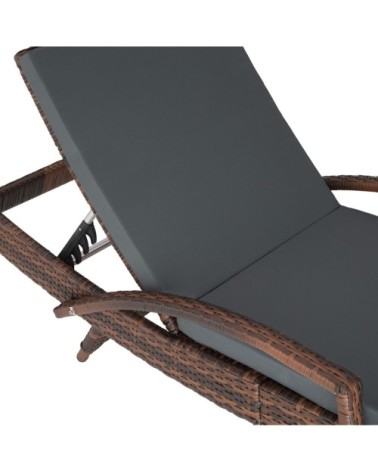 Bain de soleil OCEANE 5 positions cadre en aluminium noir/marron