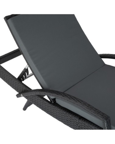 Bain de soleil OCEANE 5 positions cadre en aluminium noir