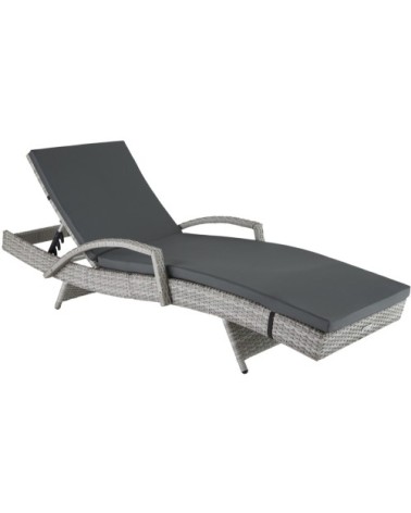 Bain de soleil OCEANE 5 positions cadre en aluminium gris clair