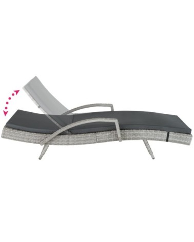 Bain de soleil OCEANE 5 positions cadre en aluminium gris clair