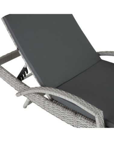 Bain de soleil OCEANE 5 positions cadre en aluminium gris clair