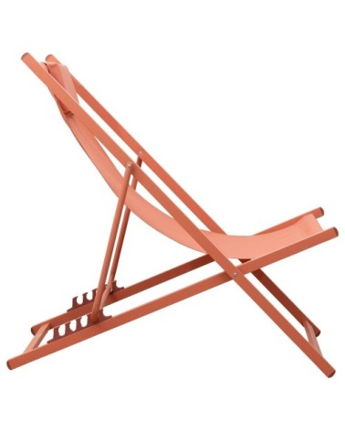 Lot de 2 chiliennes en textilène et aluminium terracotta