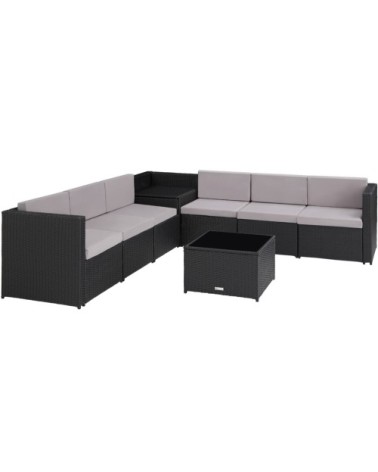 Salon en rotin Verona noir