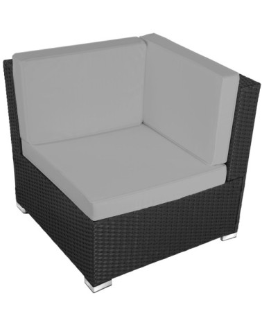 Canapé de Jardin VENISE 7 places noir/gris