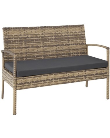 Salon de jardin SPARTE 4 places marron naturel