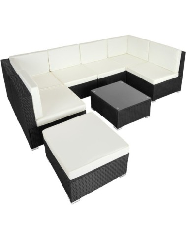 Salon de Jardin VENISE 7 places noir