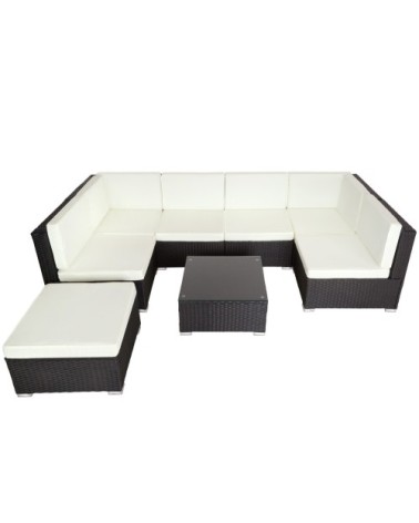 Salon de Jardin VENISE 7 places noir